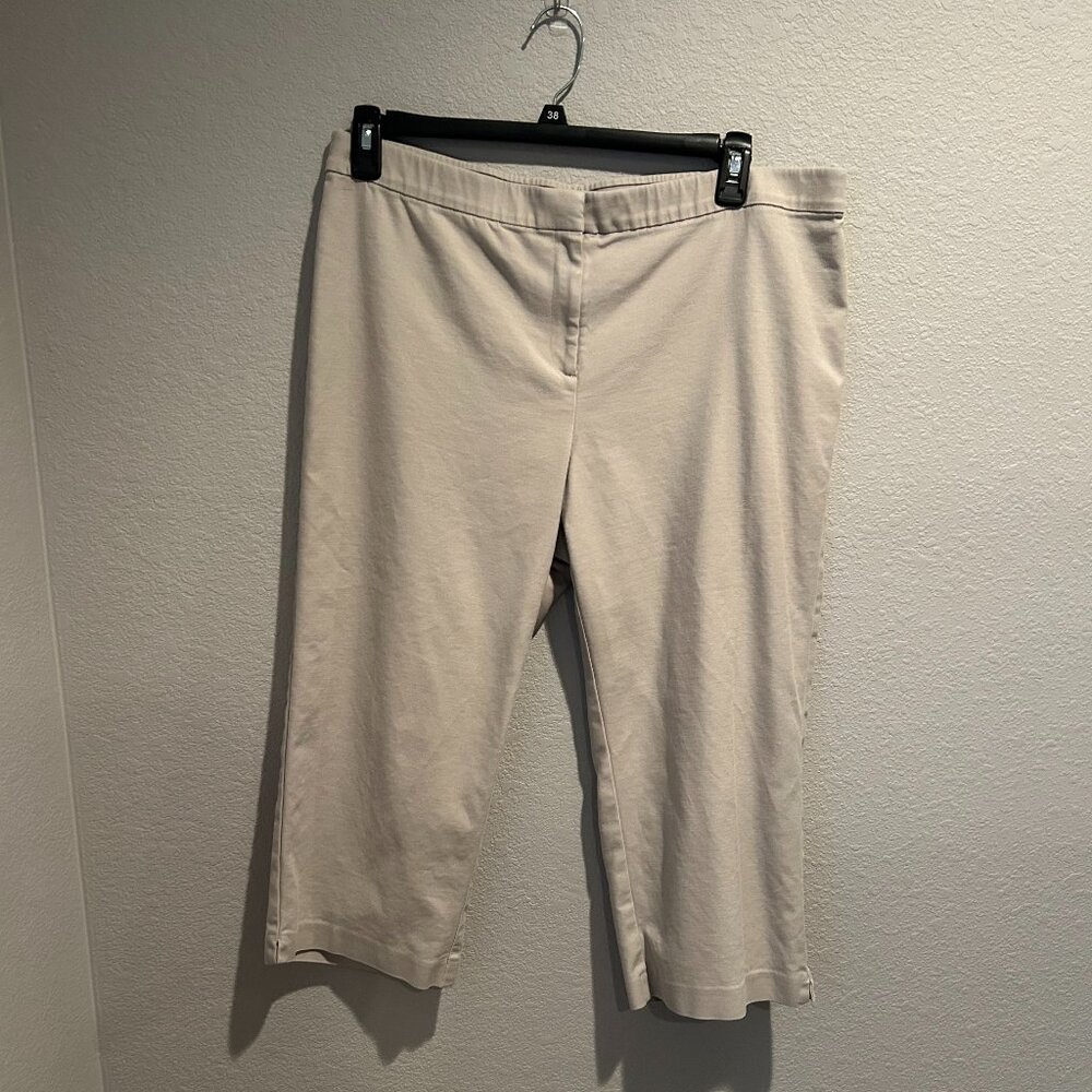 J. Jill Women's Essential Slim Cropped Pant Beige Size 18P